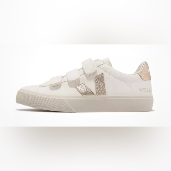 VEJA Recife Logo Chromefree Leather Extra White Platine Sneakers Size 9 - Picture 4 of 16